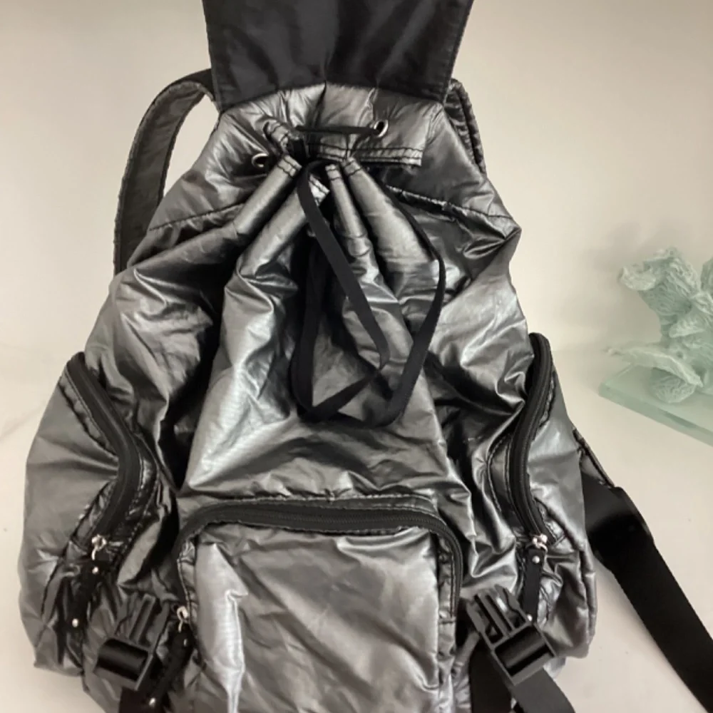 Bebe Sport Gray Nylon Retha Backpack
